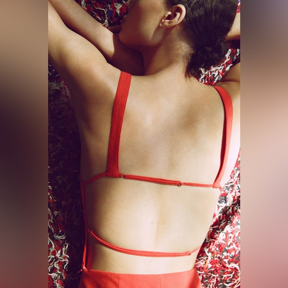 Coral red Zara backless midi dress - Picture 5 of 6